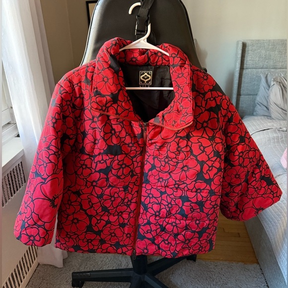 Floral Red Women's Jacket - Picture 1 of 3